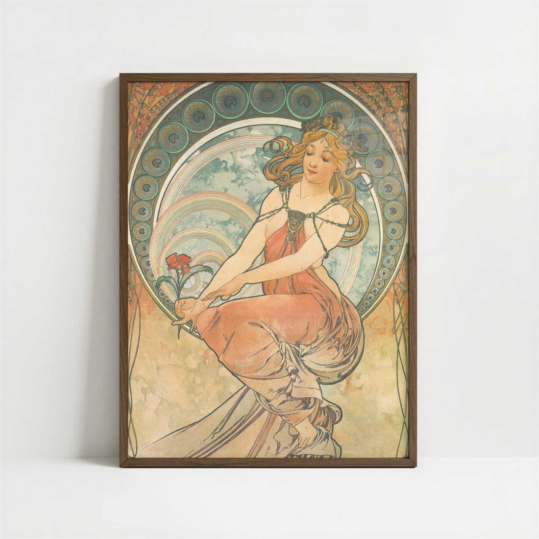 Painting (1898) by Alphonse Mucha – Art Print - Art print in dark wood frame