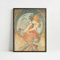 Painting (1898) by Alphonse Mucha – Art Print - Art print in black frame