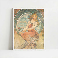 Painting (1898) by Alphonse Mucha – Art Print - Art print in white frame