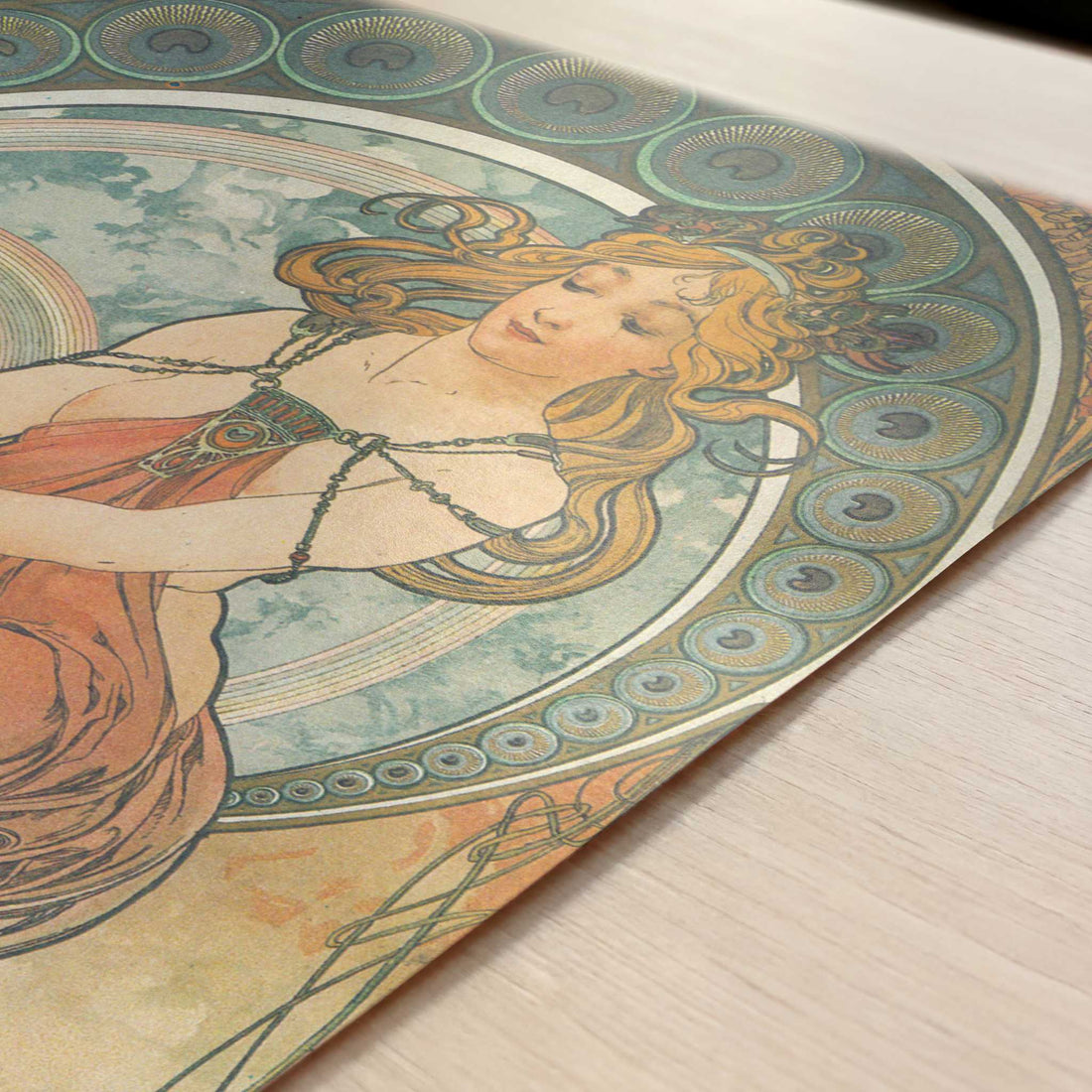 Painting (1898) by Alphonse Mucha – Art Print - Close-up detail of the art print