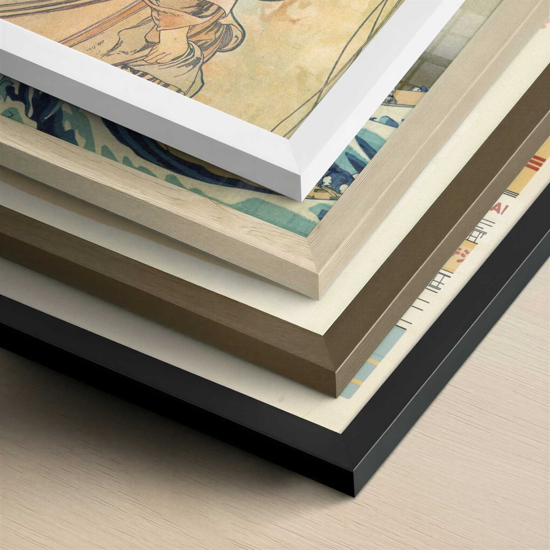 Painting (1898) by Alphonse Mucha – Art Print - Close-up detail of the different frames