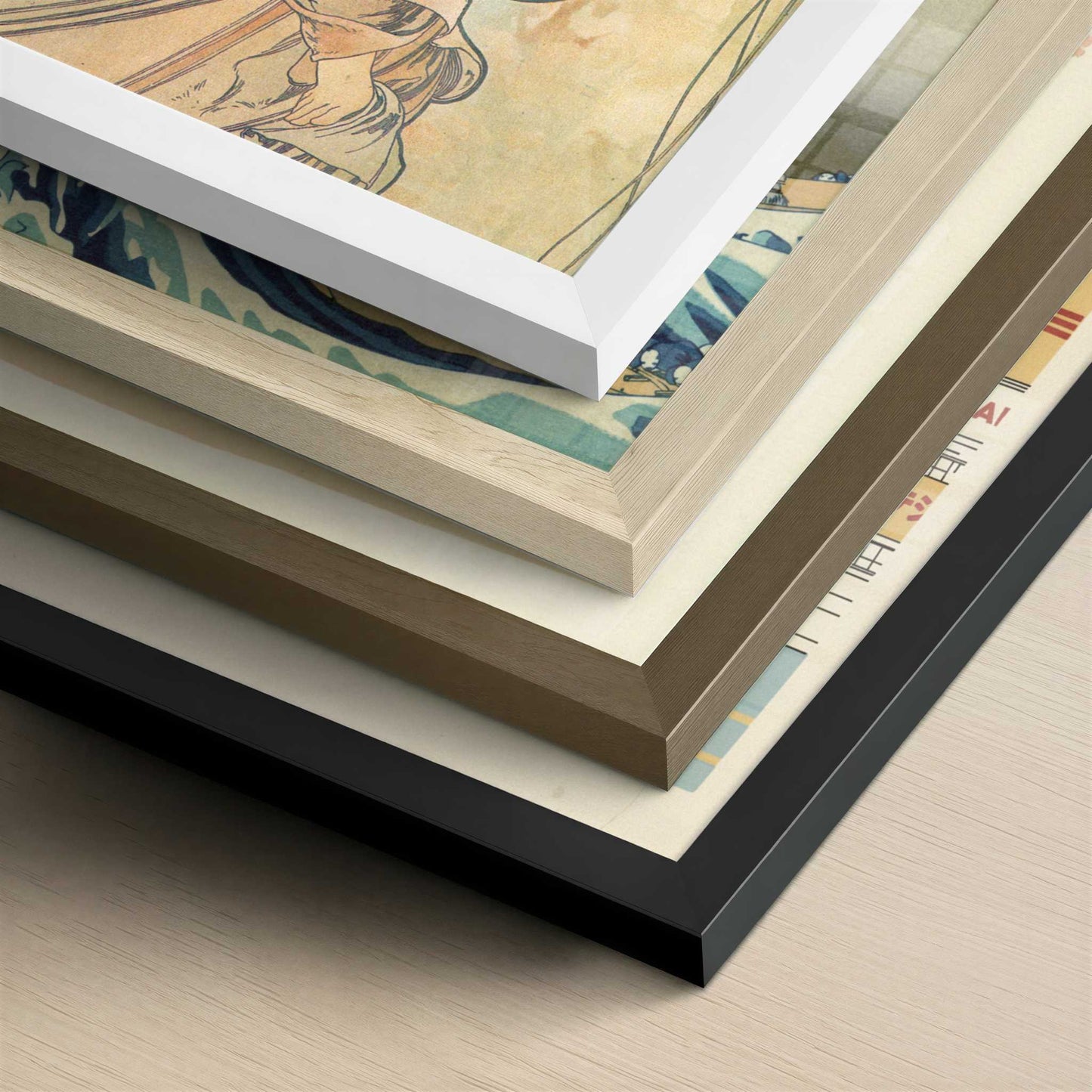 Painting (1898) by Alphonse Mucha – Art Print - Close-up detail of the different frames