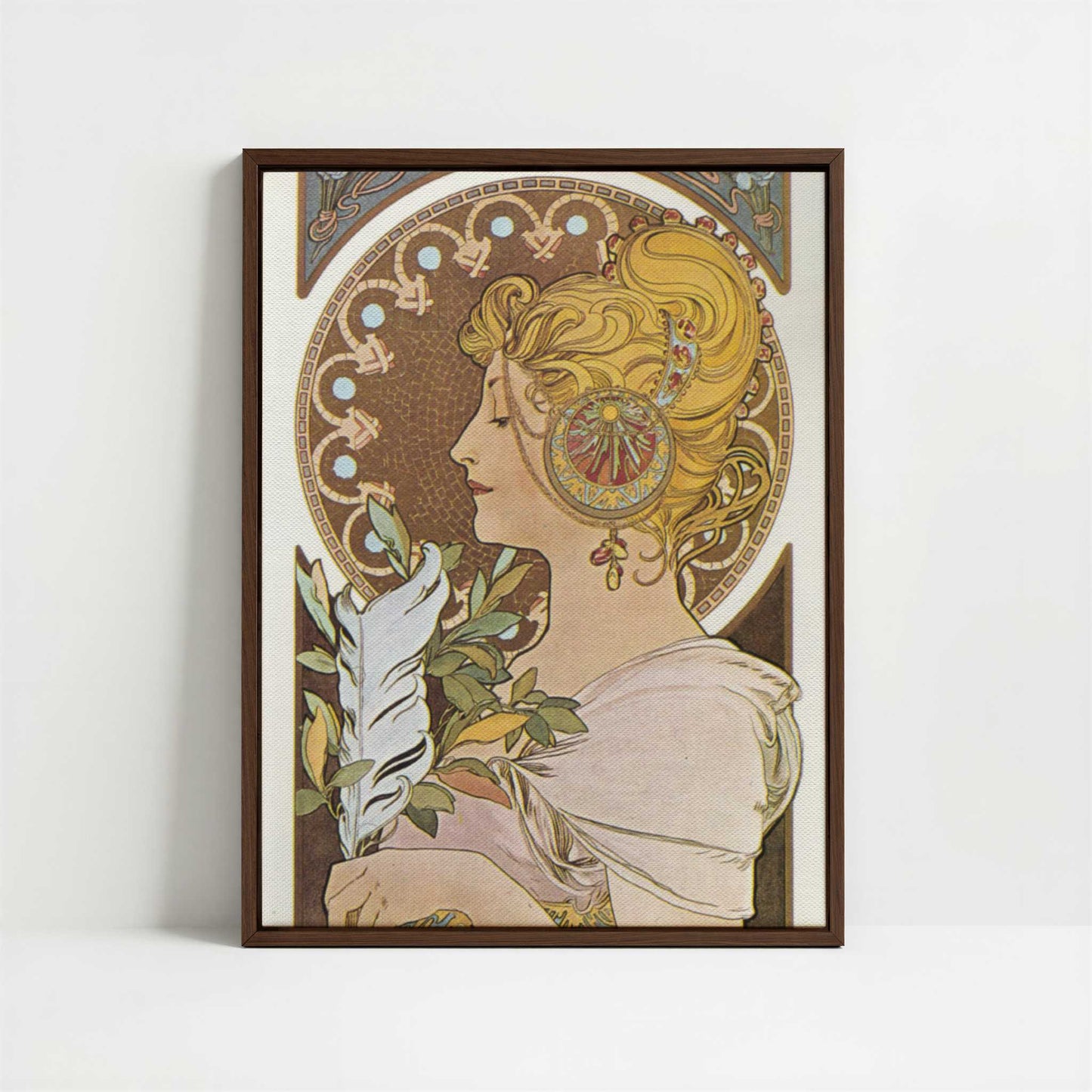 Framed Canvas - Framed canvas in dark wood color frame