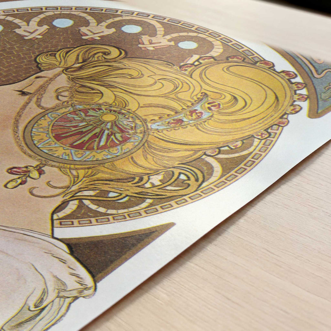 Pen (1897) by Alphonse Mucha – Art Print - Close-up detail of the art print