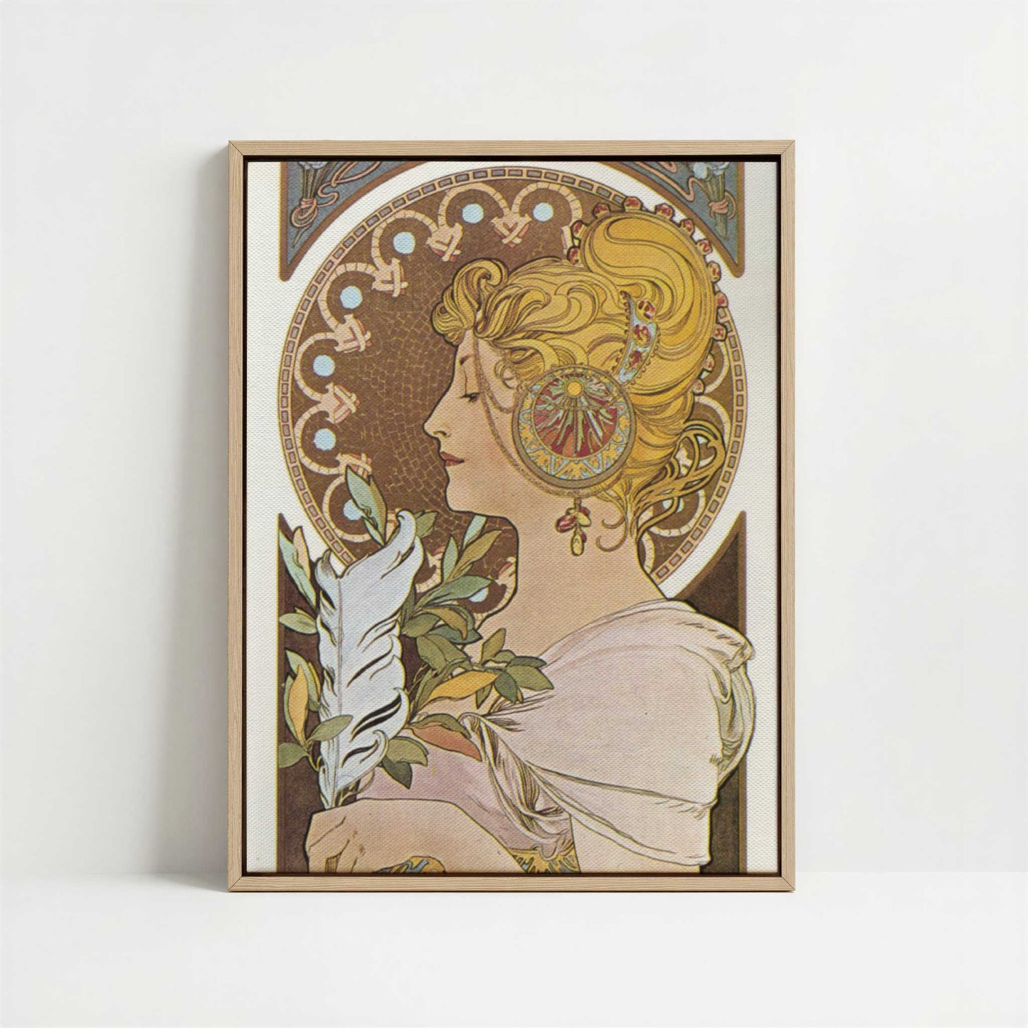 Framed Canvas - Framed canvas in oak color frame