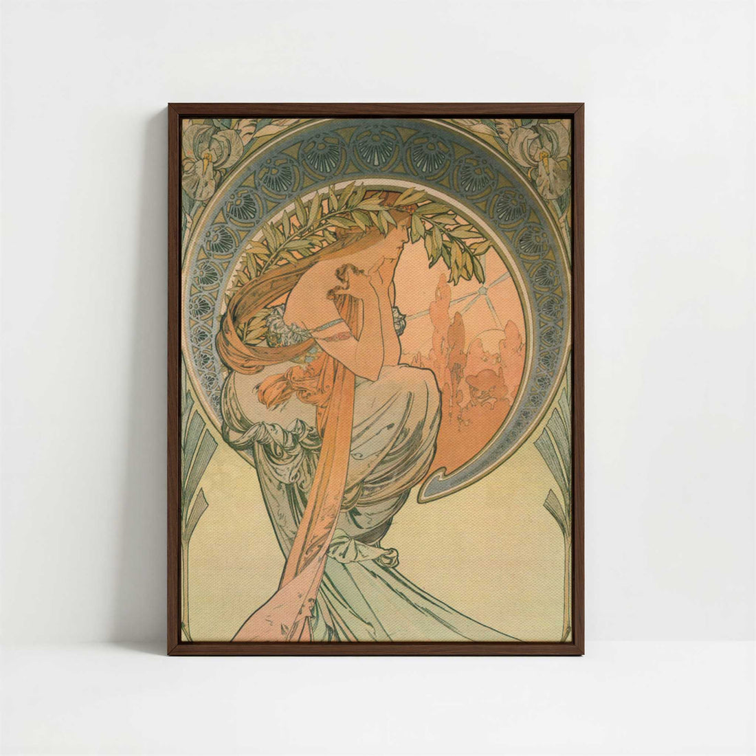 Framed Canvas - Framed canvas in dark wood color frame