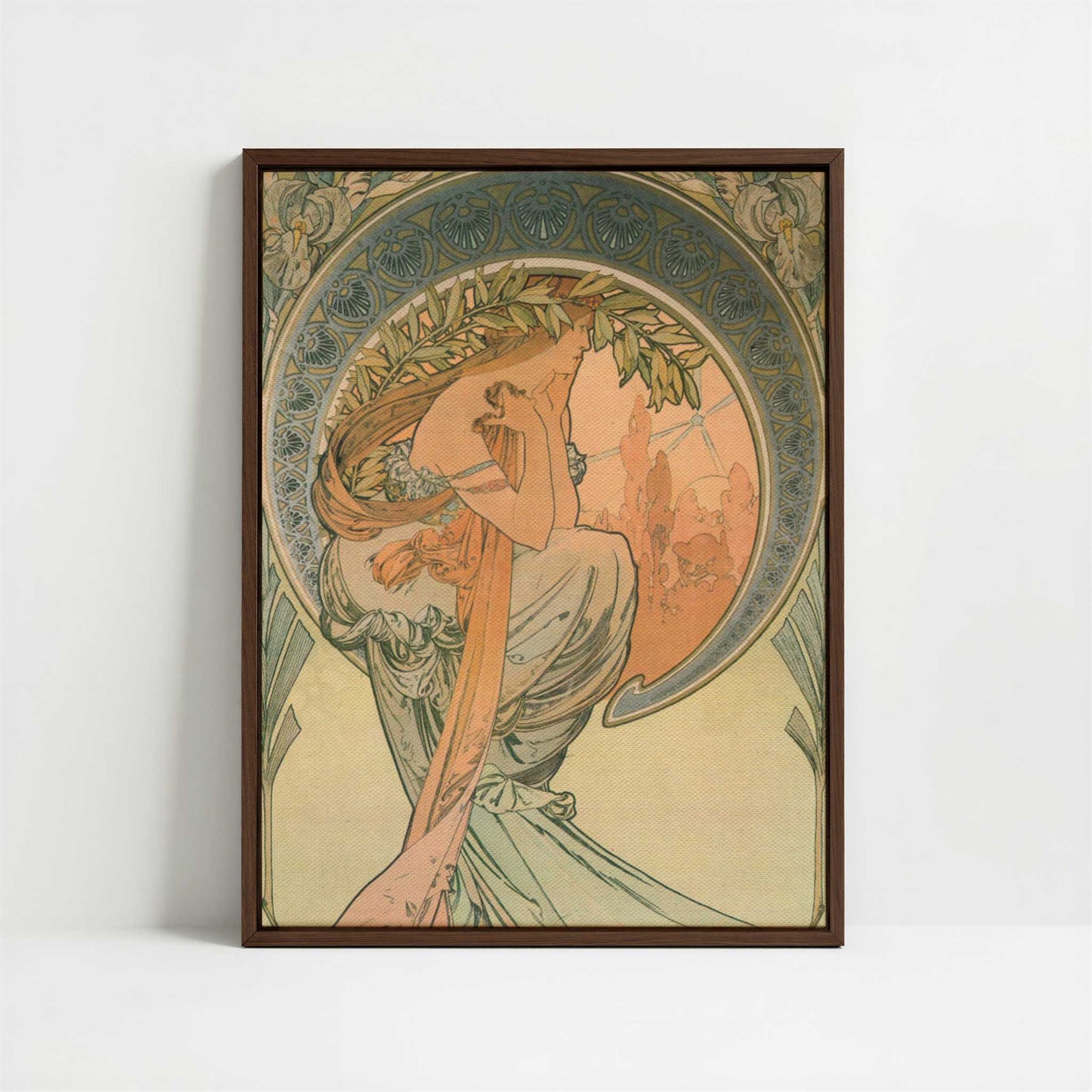 Framed Canvas - Framed canvas in dark wood color frame