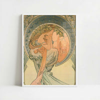 Poetry (1898) by Alphonse Mucha – Art Print - Art print in white frame