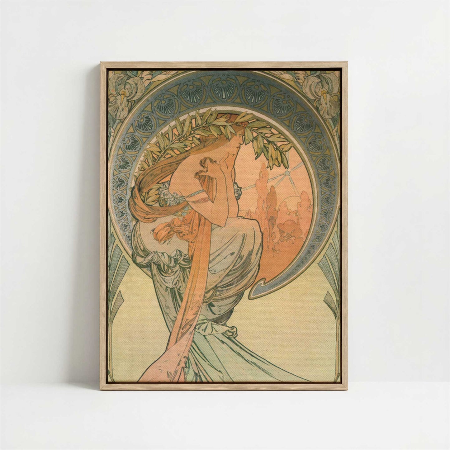 Framed Canvas - Framed canvas in oak color frame