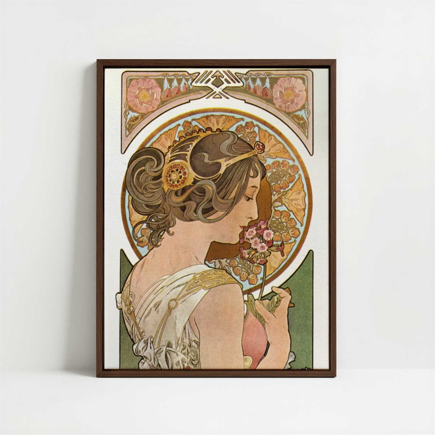 Framed Canvas - Framed canvas in dark wood color frame