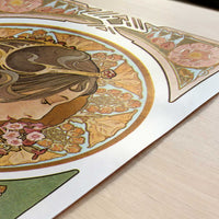 Primrose (1899) by Alphonse Mucha – Art Print - Close-up detail of the art print