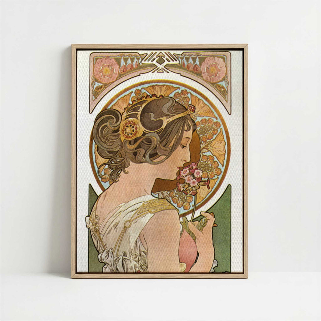 Framed Canvas - Framed canvas in oak color frame