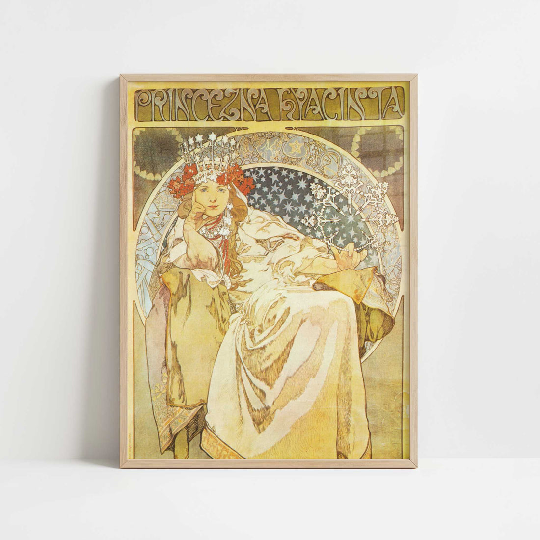 Princess Hyacinth (1911) by Alphonse Mucha – Art Print - Art print in oak frame
