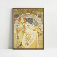 Princess Hyacinth (1911) by Alphonse Mucha – Art Print - Art print in dark wood frame