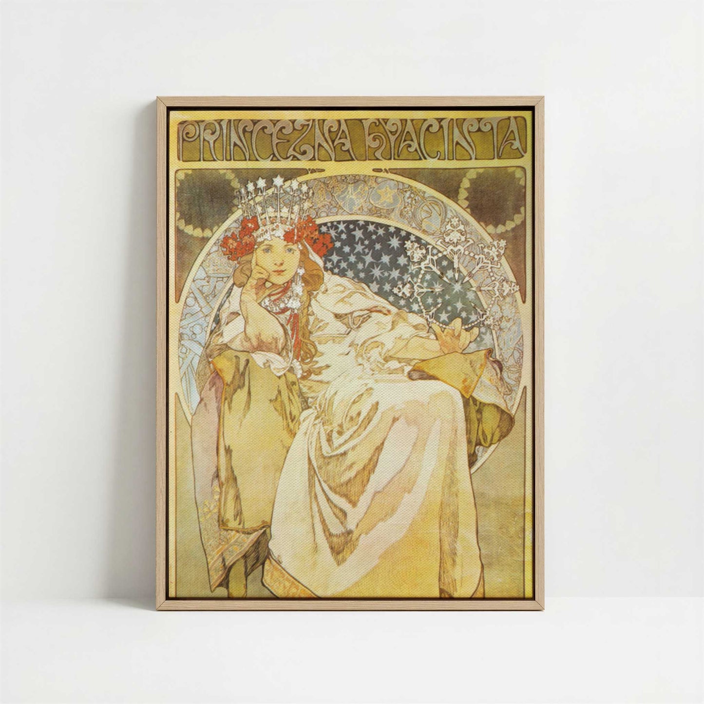Framed Canvas - Framed canvas in oak color frame