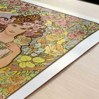 Rose (1897) by Alphonse Mucha – Art Print - Close-up detail of the art print