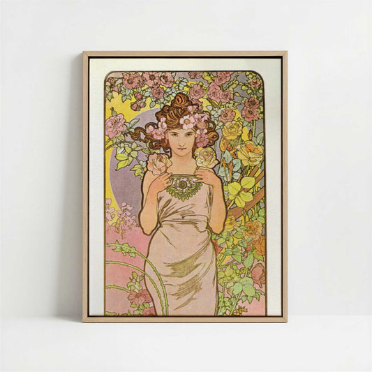 Framed Canvas - Framed canvas in oak color frame
