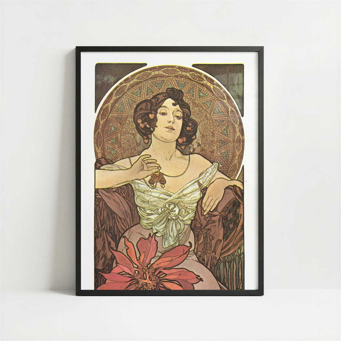 Ruby (1900) by Alphonse Mucha – Art Print - Art print in black frame