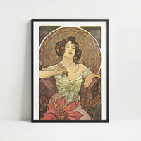 Ruby (1900) by Alphonse Mucha – Art Print - Art print in black frame