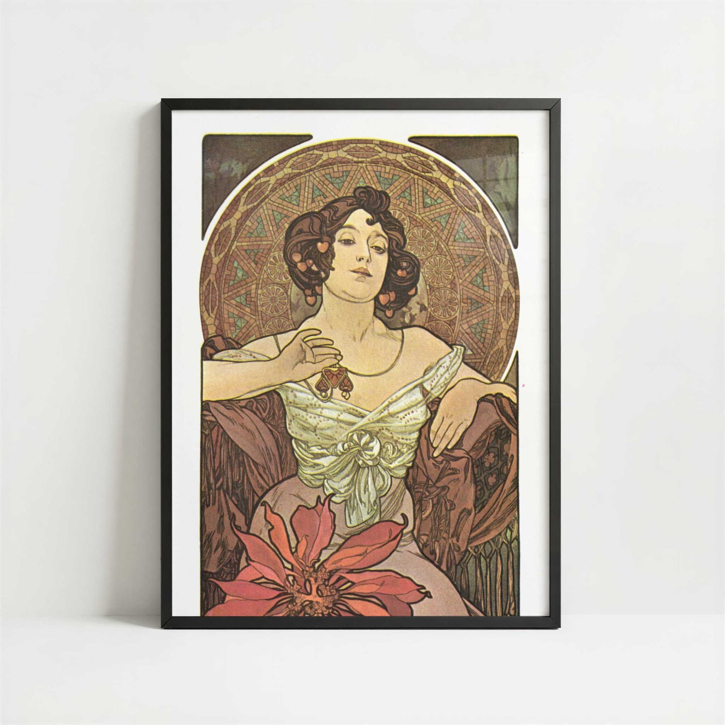 Ruby (1900) by Alphonse Mucha – Art Print - Art print in black frame
