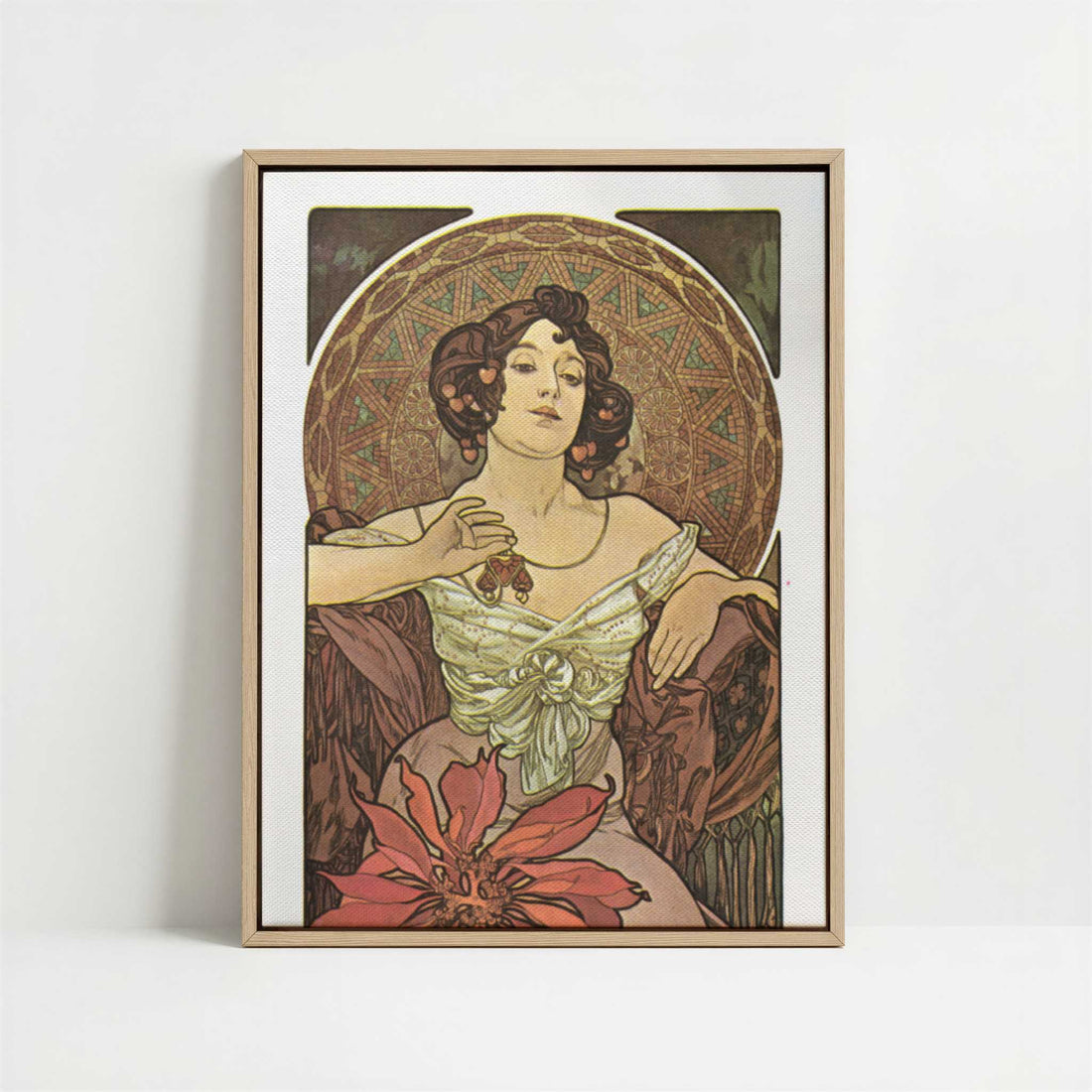 Framed Canvas - Framed canvas in oak color frame