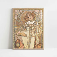 Seasons, Autumn (c.1900) by Alphonse Mucha – Art Print - Art print in oak frame