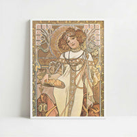 Seasons, Autumn (c.1900) by Alphonse Mucha – Art Print - Art print in white frame