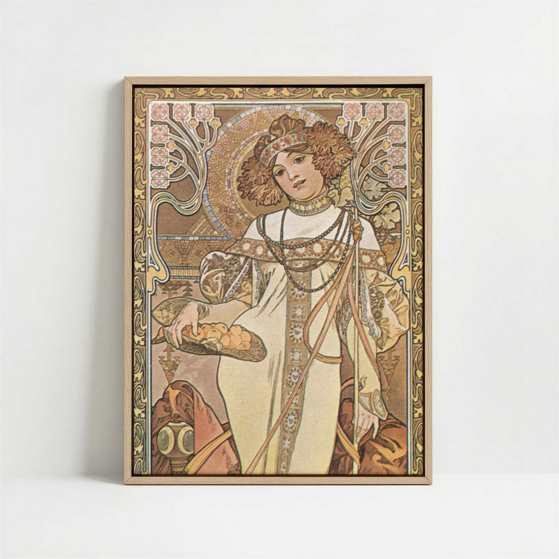 Framed Canvas - Framed canvas in oak color frame