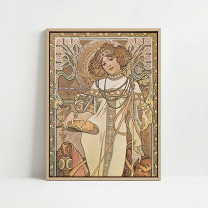 Framed Canvas - Framed canvas in oak color frame