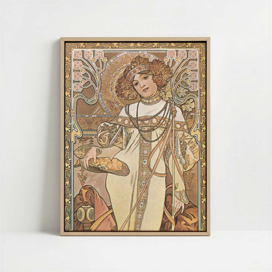 Framed Canvas - Framed canvas in oak color frame