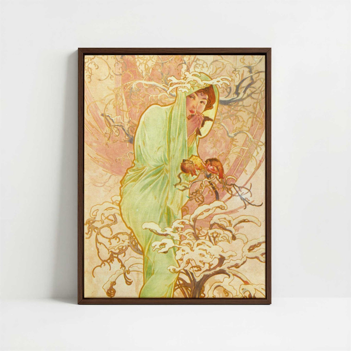 Framed Canvas - Framed canvas in dark wood color frame