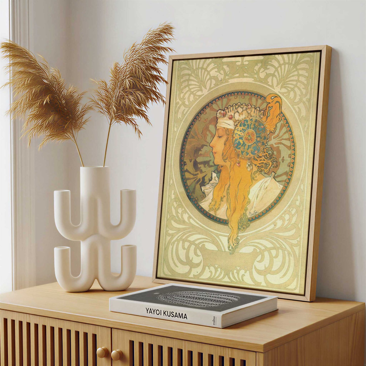 Framed Canvas - Framed canvas in a stylish interior setting