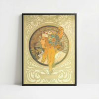 The Blonde (1897) by Alphonse Mucha – Art Print - Art print in black frame