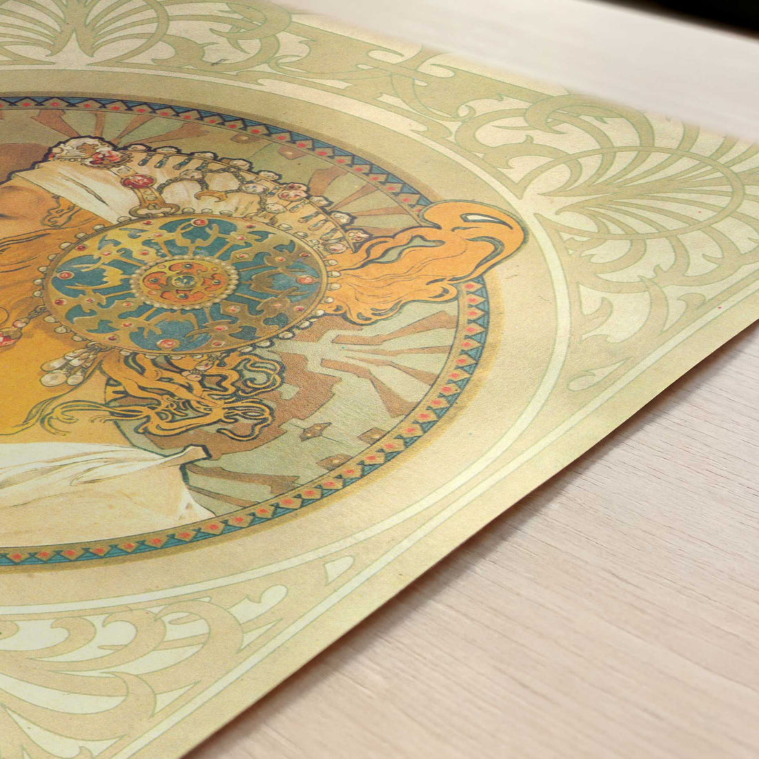 The Blonde (1897) by Alphonse Mucha – Art Print - Close-up detail of the art print