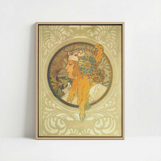 Framed Canvas - Framed canvas in oak color frame