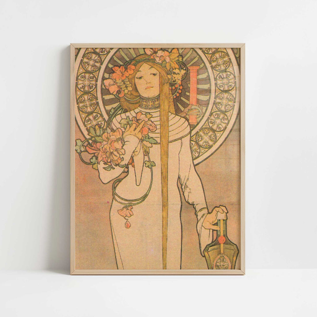 Trappistine (1897) by Alphonse Mucha – Art Print - Art print in oak frame