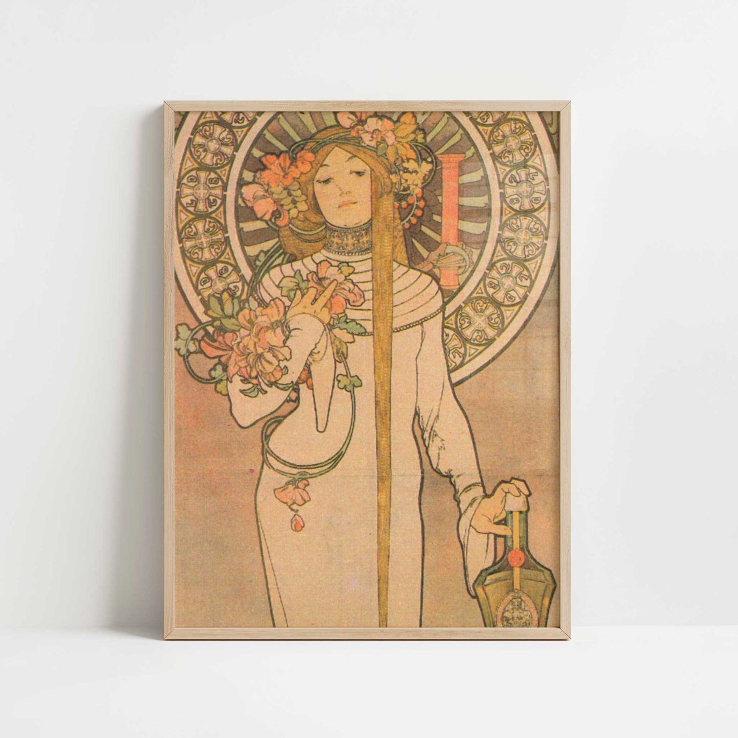Trappistine (1897) by Alphonse Mucha – Art Print - Art print in oak frame