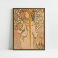 Trappistine (1897) by Alphonse Mucha – Art Print - Art print in dark wood frame