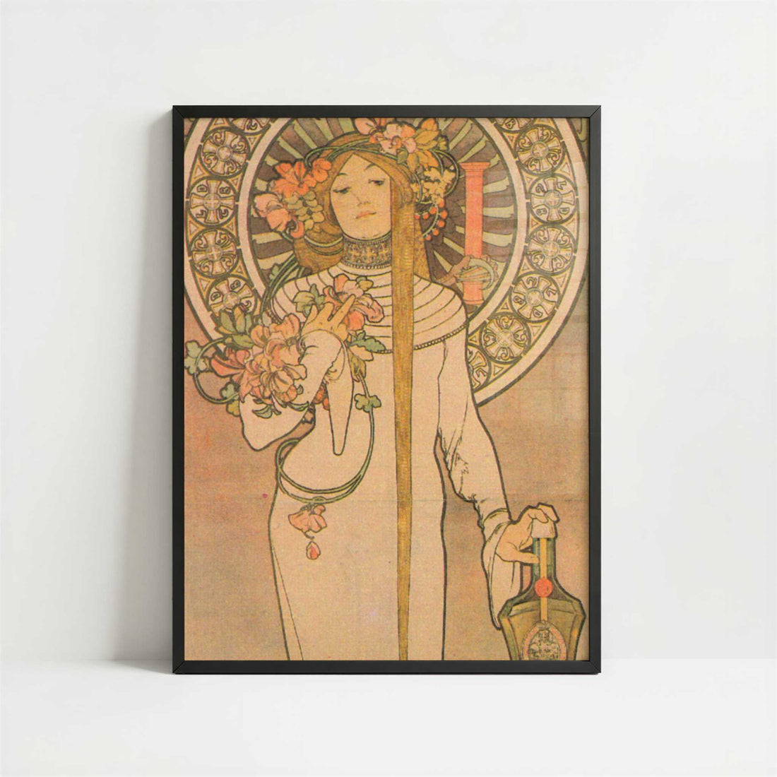 Trappistine (1897) by Alphonse Mucha – Art Print - Art print in black frame