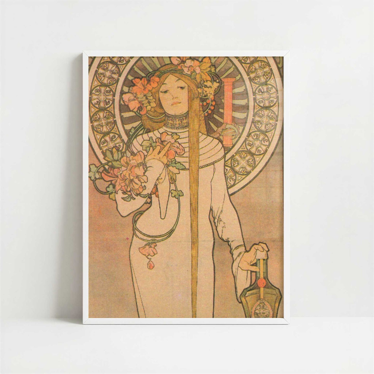 Trappistine (1897) by Alphonse Mucha – Art Print - Art print in white frame