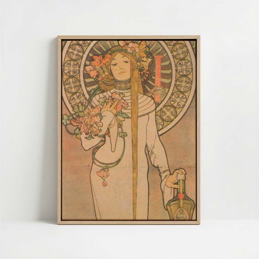 Framed Canvas - Framed canvas in oak color frame