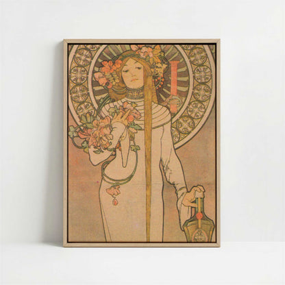 Framed Canvas - Framed canvas in oak color frame