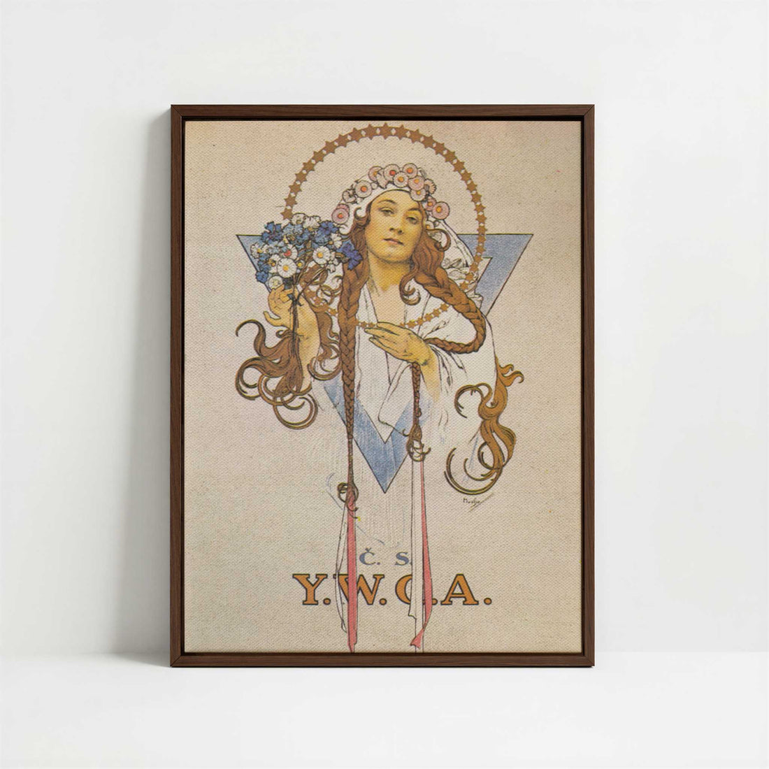 Framed Canvas - Framed canvas in dark wood color frame
