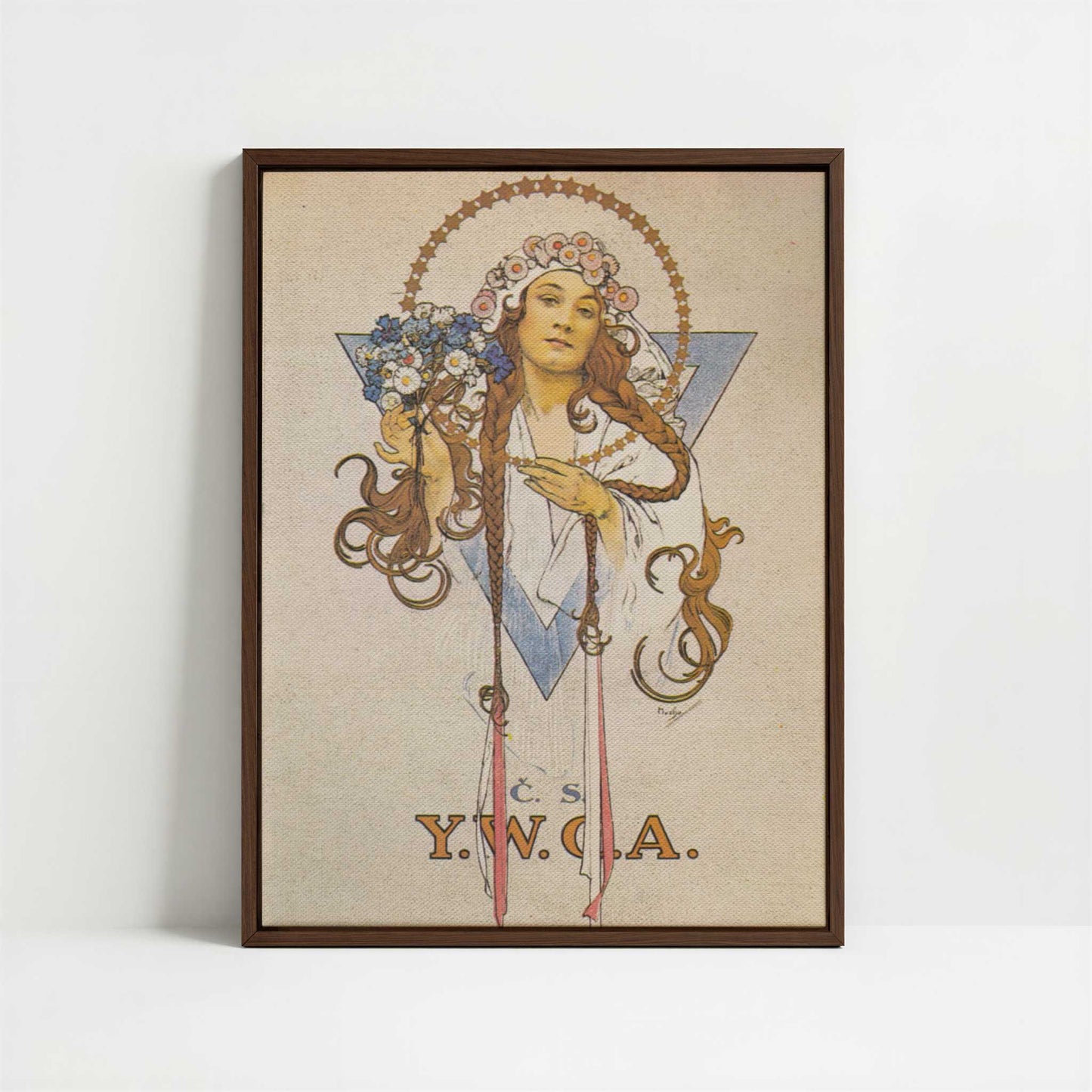 Framed Canvas - Framed canvas in dark wood color frame