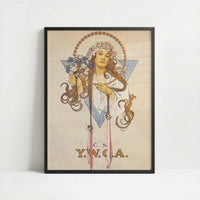 YWCA (c.1922) by Alphonse Mucha – Art Print - Art print in black frame