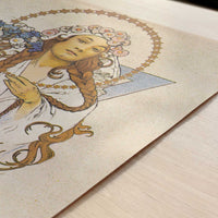 YWCA (c.1922) by Alphonse Mucha – Art Print - Close-up detail of the art print