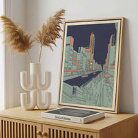 Framed Canvas - Framed canvas in a stylish interior setting