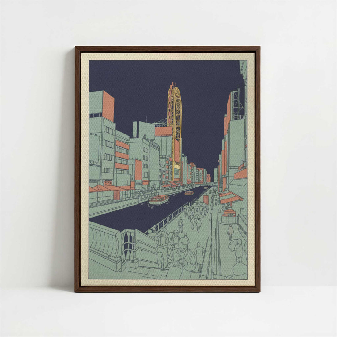 Framed Canvas - Framed canvas in dark wood color frame