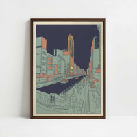 Framed Canvas - Framed canvas in dark wood color frame