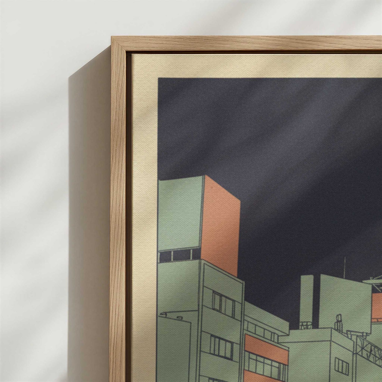 Framed Canvas - Close-up detail and texture of the framed canvas